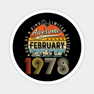 Awesome Since February 1978 Vintage 45th Birthday Magnet